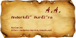 Anderkó Auróra névjegykártya